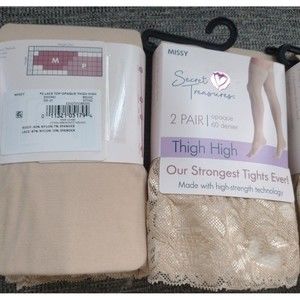 Secret Treasure's Sheer Thigh High 2 pairs Bundle (2pk) Total 4 Pairs New